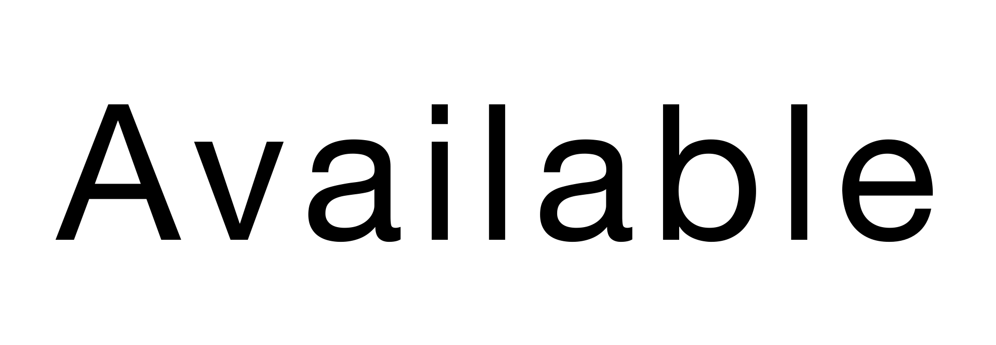 The word 'Available' with increased spacing between all characters, illustrating how tracking affects the overall density of text
