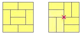 due disposizioni di tatami in una stanza 4x4