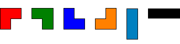 formas de triominos incluindo orientação