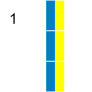 animação mostrando 41 maneiras de preencher a grade 2x9 com triominos